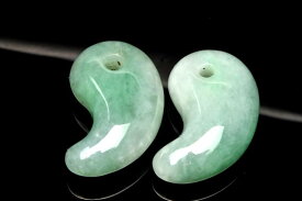 翡翠(硬玉ジェダイト)　20x12mm　勾玉 天然石 パワーストーン ルース 1個売り アクセサリー _PRG1214