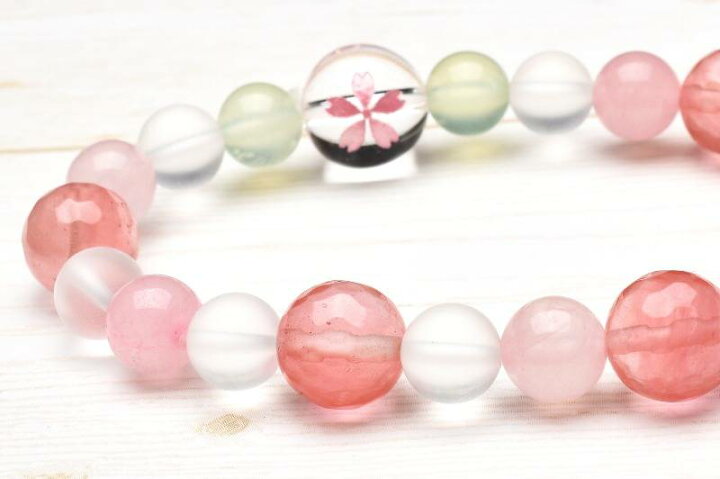 楽天市場】華やか桜の愛されブレス ローズクォーツ×プレナイト当店 