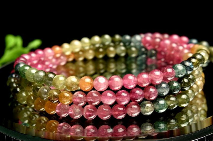 楽天市場】高品質◇マルチカラー トルマリン 3.5mm 3連タイプ 天然石  