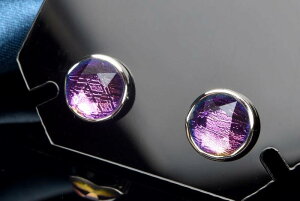 Silver925◇レインボーカラー ギベオン隕石(メテオライト) 8mm 六芒星(ダビデの星) 天然石 パワーストーン ピアス アクセサリー _PRG1819-1