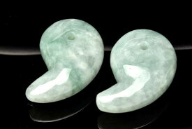 お守りに 翡翠(ジェダイト)　30-34x19-22mm　中 勾玉 1個売り _PRG2030