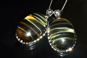 Silver925 �C�G���[�u���[�^�C�K�[�A�C�@25x18mm�@�I�[�o�� �y���_���g�g�b�v 1���� _PRG2037