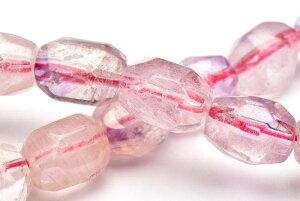 【1点物】華やか◇希少形状 ピンクスーパーセブンアメジスト 9-11x8-9mm 原石ラフカット ブレスレット アクセサリー _M6553