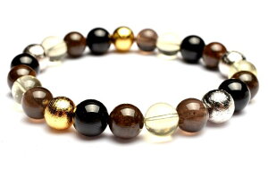 【1点物】贅沢◇宇宙のパワー MIX隕石(アルタイ隕石+黒隕石+リビアングラス+コンドライト隕石) 8-8.5mm ブレスレット アクセサリー _MA6067