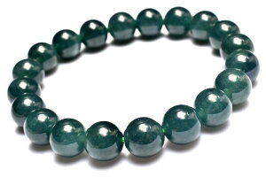 【1点物】AA☆グアテマラ産 マンサーノ翡翠 ブルージェダイト 青翡翠 9.5mm ブレスレット アクセサリー _MA8008