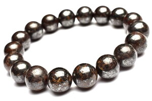 【1点物】サハラ砂漠産 コンドライト隕石(サハラNWA869隕石) 11mm ブレスレット アクセサリー _MA8219