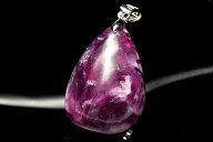 【1点物】Silver925◇雲母の煌めき レピドライト(リチア雲母)　30x21mm　ドロップ ペンダントトップ アク…