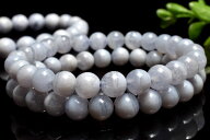 【20％OFF!】天然空色瑪瑙 ブルーレースアゲート　14.5mm ブレスレット アクセサリー 1個売り _BG6613-145