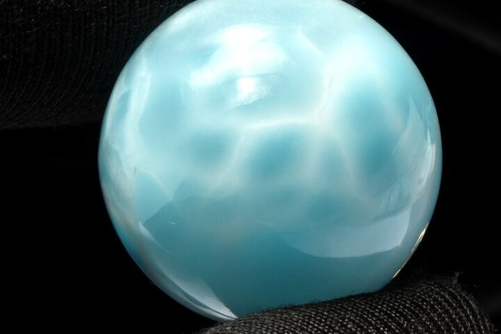 楽天市場】【1点物】くっきり波模様 ラリマー 23.5mm 丸玉(台座付き 