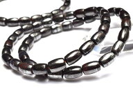【20％OFF!】メタリック ブラックアイアンスギライト　7-8.5x5.5mm　チューブ ブレスレット アクセサリー…