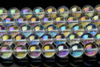 【連売り】10mm 水晶レインボーオーラ 1連（約38cm）天然石 パワーストーン ビーズ パーツ _R1347
