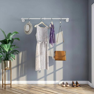 ハンガーバー 吊り下げ 180cm アイアンバー 天井 壁付け 天吊り ハンガーパイプ ハンガーラック ウォールハンガー 防サビ 頑丈 洗濯物干し 室内物干し金物