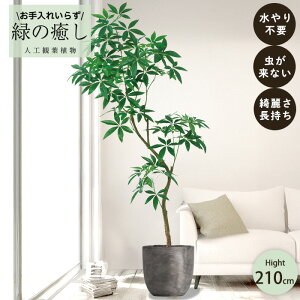 【メーカー直送】 フェイクグリーン パキラ ポット付き 210cm 大型 組み立て式 高級 室内 人工観葉植物 送料無料 屋外不可 acs