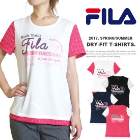 【フィラ Tシャツ レディース】 半袖 Tシャツ フィラ FILA レディース レディス スポーツウェア トレーニングシャツ ランニング ジョギング ジム フィットネス UV対策 ドライ フィット 変形 #fl9725【メール便対応】