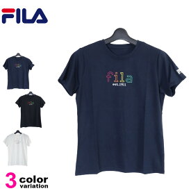 【フィラ Tシャツ レディース】 FILA レインボーロゴ 半袖 Tシャツ フィラ FILA レディース レディス スポーツウェア トレーニングシャツ ランニング ジョギング ジム フィットネス 吸水速乾 UV対策 吸汗 ドライ フィット #412-690