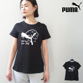 【プーマ Tシャツ レディース】 半袖 Tシャツ PUMA レディース グラフィック ハート Tシャツ シャツ スポーツウェア ランニング ジョギング ジム フィットネス #675576【メール便対応】