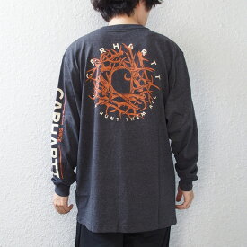 カーハート Tシャツ ロンT ポケットTシャツ バックプリント 袖ロゴ プリント ルーズフィット Carhartt Loose Fit Heavyweight Hunt Graphic L/S T USAモデル [105957] [TK5957-M] 【メール便対応】