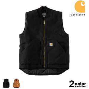 Carhartt �J�[�n�[�g �x�X�g �����b�N�X�t�B�b�g �_�b�N ���[�N�x�X�g ��� �l�C �L���e�B���O ���n ���� Relaxed Fit Firm Duck Insulated Rib Collar Vest USA���f�� [106676] [V01]�ycarhartt �W���P�b�g �J�[�n�[