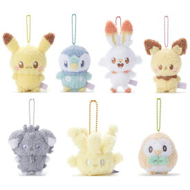 ポケットモンスター ポケモン グッズ ぬいぐるみボールチェーンマスコット ぬいぐるみ キーホルダー ピカチュウ ポッチャマ ヒバニー ニャスパー ピチュー モクロー マホミル ポケピース