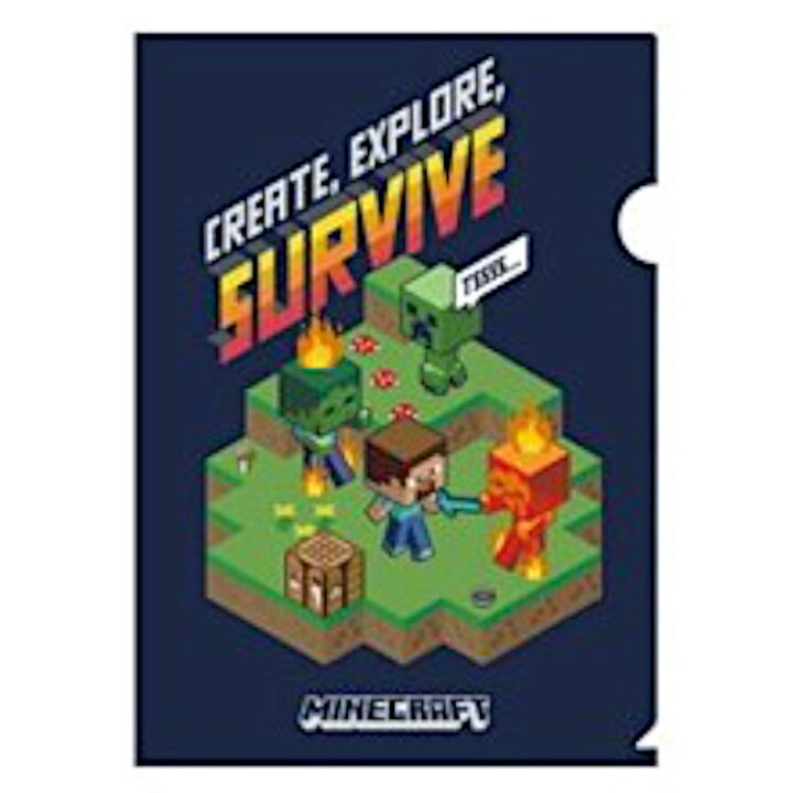 楽天市場 Minecraft グッズ クリアファイル B マインクラフト キャラクターズショップ ラフラフ
