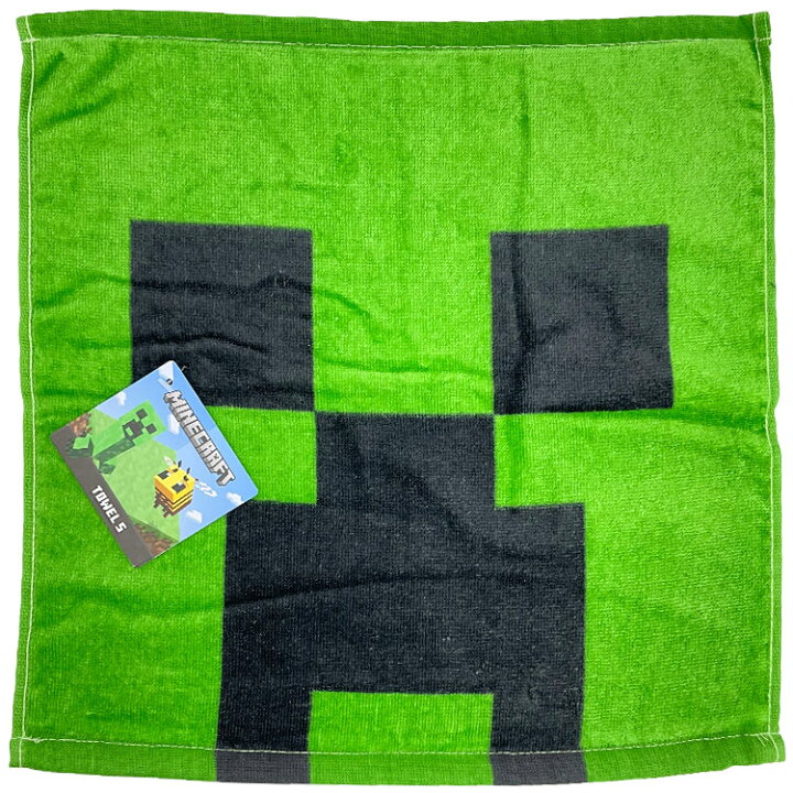 楽天市場 Minecraft タオル S クリーパー マイクラ ハンドタオル 手洗い キャラクターズショップ ラフラフ