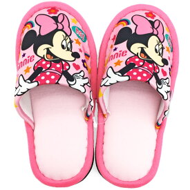 ミニー 子供外縫いスリッパ ピンク 107923 Disney ディズニー
