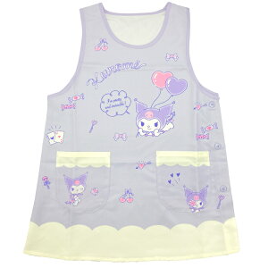 クロミ エプロン 転写脇釦 M〜L パープル サンリオ 大人 888035