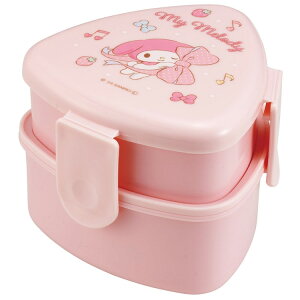マイメロディ ONWT1AG 抗菌三角おにぎり用ランチボックス2段 フォーク付 ビッグリボン SANRIO サンリオ スケーター