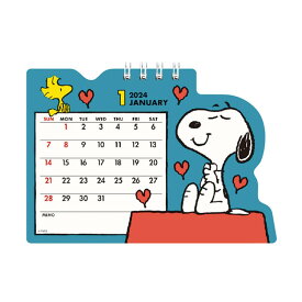 スヌーピー 2024年カレンダー ダイカット 卓上カレンダー リング PEANUTS ピーナッツ 306665【ラッピング不可】