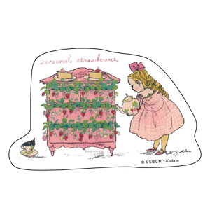 くらはしれい クリアステッカー いちご 710570 イラストレーター 絵本 レトロ