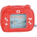 【7月下旬以降〜出荷】 リラックマ ポーチ ゲーミングリラックマ ゲーム機型 レッド クマ耳付 クリア窓 痛ポーチ