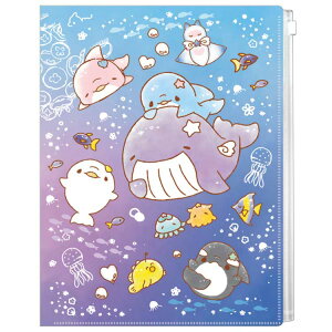 ゆるいるか A4ファスナー付き6Pクリアファイル Night Sea 276291 みいるか