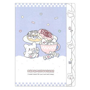 はなまるおばけ ダイカットクリアファイル5P ブルー 5ポケット ファイル 収納 書類整理 808802