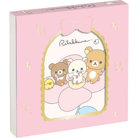 リラックマ スクエアメモ MH30002 Makeup Rilakkuma フラワー メイクアップ ピンク コリラックマ チャイロイコグマ メモ帳 正方形 窓