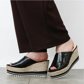 kanna カンナ #KV5329 夏の新定番つっかけサンダル クロスサンダル/エスパドリーユ/ウェッジソール/レディース靴/サンダル/ブラック/厚底/つっかけ/レディース　サンダル/バーゲン ブランド