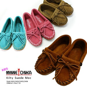 _PI艿i [ MINNETONKA~lgJ Kilty Suede Moc for children's kids/LbYpLeB[XEF[hbN JV! #2402/2403/2406//MINETONKAG~[/AO[/~lgJ @o[Q uh