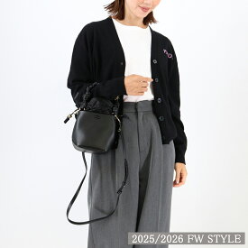 ■GANNI ガニー バケットバッグ Bou Bucket Mini A6800 Black/099 ブーバッグ ショルダーバッグ ハンドバッグ リサイクルレザー バタフライロゴ レディース 2way ブランド