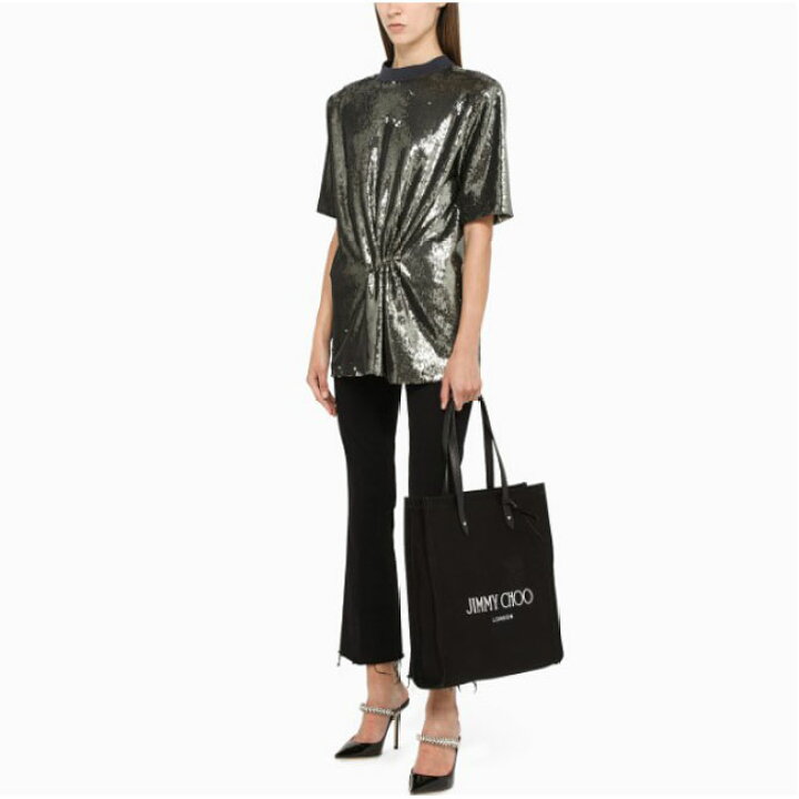 楽天市場】【JIMMY CHOO】ジミーチュウ LOGOTOTE FFQ BLACK/BLACK 