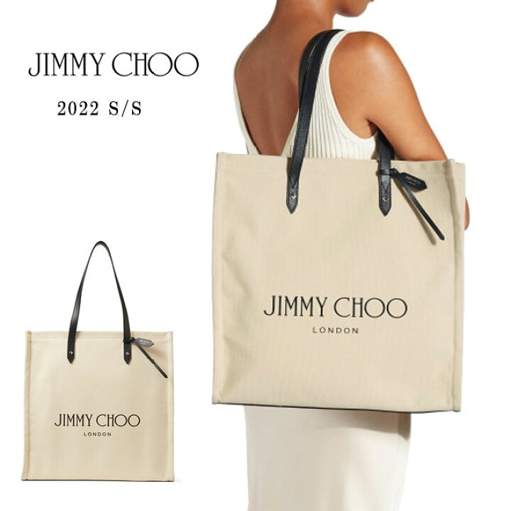 楽天市場】【JIMMY CHOO】ジミーチュウ LOGOTOTE FFQ NATURAL/BLACK 