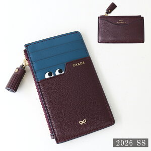 ��ANYA HINDMARCH �A�j���n�C���h�}�[�` 5050925204880 Zip Card Case Peeping Eyes in Shiny Capra Claret �J�[�h�P�[�X �t���O�����g�P�[�X �A�C�Y �s�[�s���O�A�C�Y ���K���� �~�j���z ���S BOX���� �M�t�g �v���[