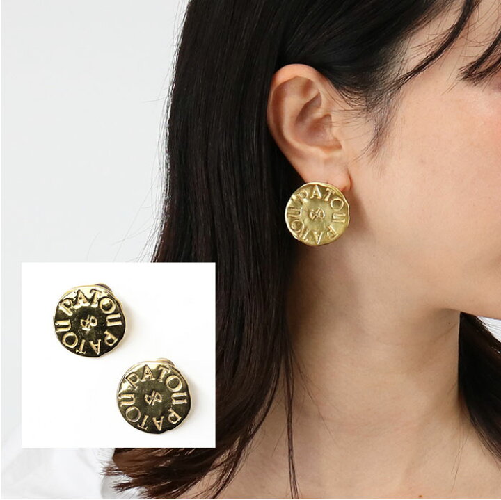 楽天市場】PATOU パトゥ ロゴコインピアス JW0921002 ゴールドプレート 