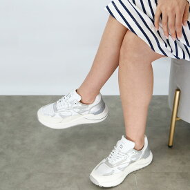 ■D.A.T.E デイト レディースローカットスニーカー W421-FG-LM-SL FUGA LAMINATED SILVER フーガ ダッドスニーカー レザー 靴 紐靴 レースアップ ロゴ DATE ブランド