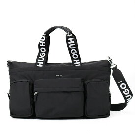 HUGO BOSS ヒューゴ ボス ヒューゴコレクション 50511272 ボストンバッグ ロゴトリム ホールドオール ロゴストラップ 2WAY ショルダー付き 旅行 アウトドア スポーツ メンズ　A4収納可能