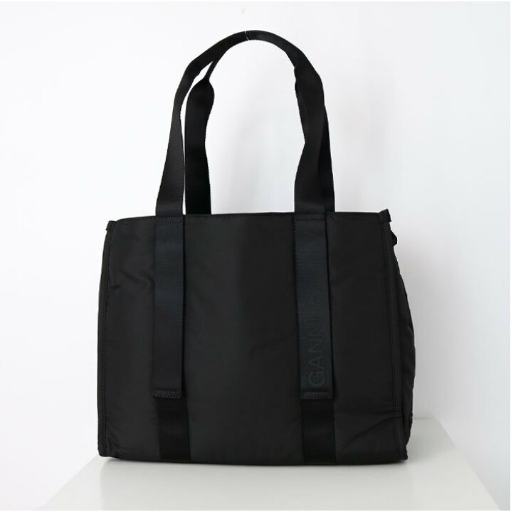 楽天市場】GANNI ガニー トートバッグ A4794 MEDIUM BLACK TECH TOTE 