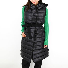 MONCLER モンクレール NOISETTE GILET 1C50100 C0385 999/BLACK レディース ダウンベスト ジレ フーディー フード ナイロン ベルト付き ミディアム丈 ブラック ブランド