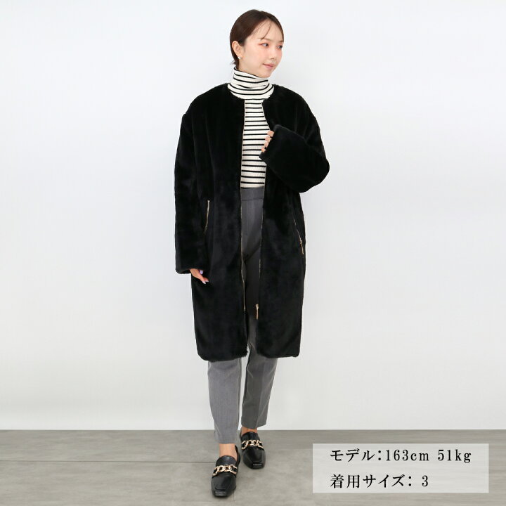 り*く様 TATRAS TAMILファーコート 01サイズ BK 等しい 