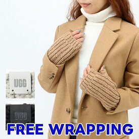 【ラッピング無料】UGG アグ 22590 W Chunky Fingerless Mitten 手袋 フィンガーレスグローブ スマートフォン対応 ウール混 ギフト ロゴ プレゼント レディース ハンドウォーマー ブランド