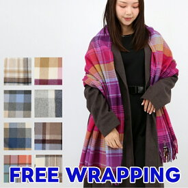 【ラッピング無料】Joshua Ellis ジョシュアエリス チェック柄マフラー レディース カシミヤ100％ ストール フリンジ ショール 大判 ギフト プレゼント ブランド