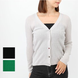 LUY SIORAルイシオラ 1719 UVニットカーディガン カーデ 羽織り 長袖 薄手 サマーニット グリーン グレー ブラック 黒 UVカット紫外線 クーラー対策 冷房対策 韓国ファッション30代　レディースファッション ブランド