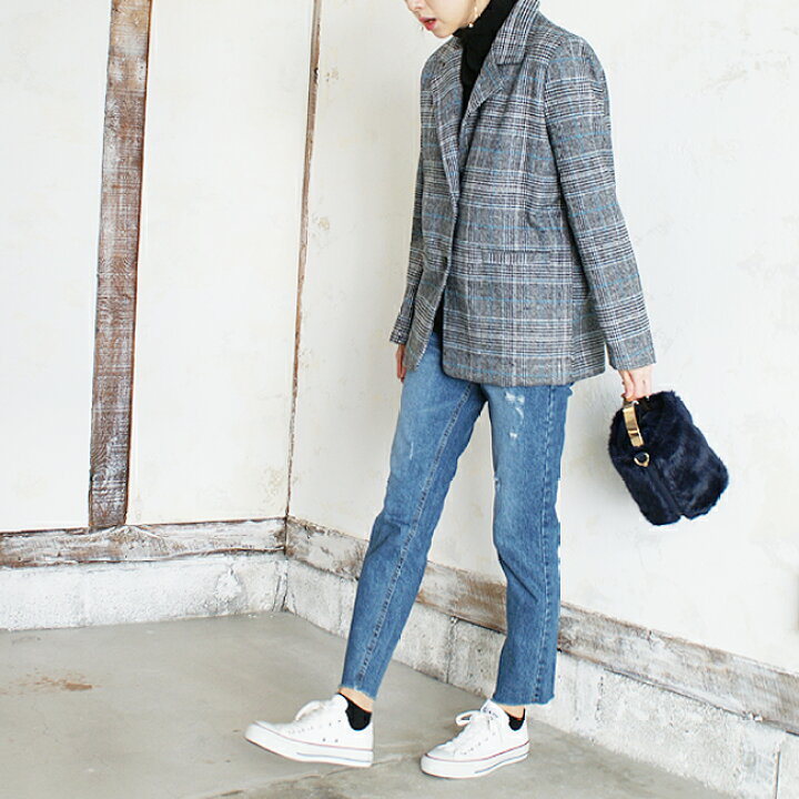 楽天市場 Luy Siora ルイシオラ Dv グレンチェックジャケット Red Blue レディース アウター ジャケット グレン チェック コート 韓国 ファッション カジュアル オルチャン グレー 春夏 Ol通勤 オフィス ママ 大きいサイズ すっきりシルエット Share S Garden